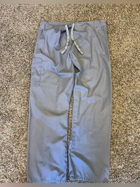 Gray Drawstring Scrub Pants
